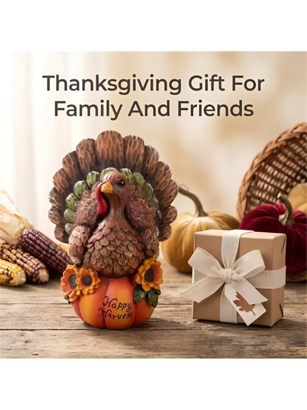 Thanksgiving Table Decor Fall Harvest Turkey Figurine for Home Decro
